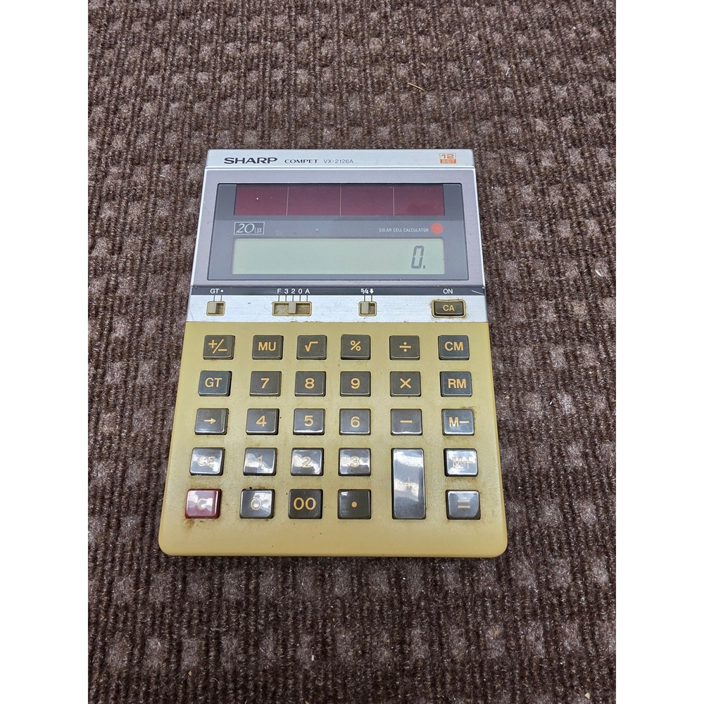 Sharp Compet VX-2126A Vintage Solar 12 Digit Desktop Calculator Made in Japan